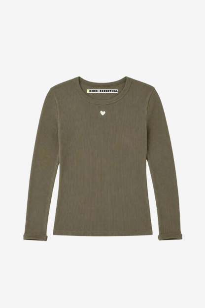Long Sleeve Rib Tee Heart