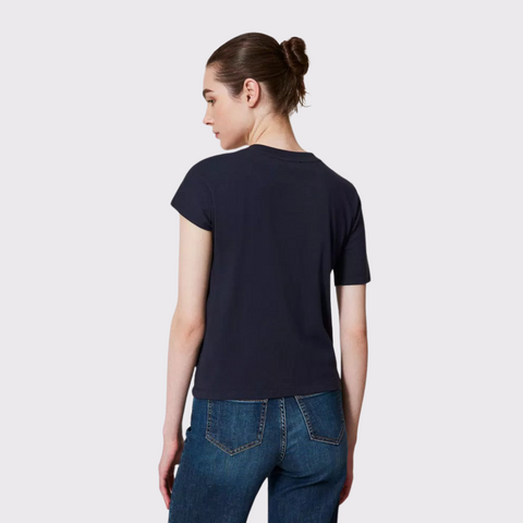 Twinset T-shirt with Oval T Chain in Navy