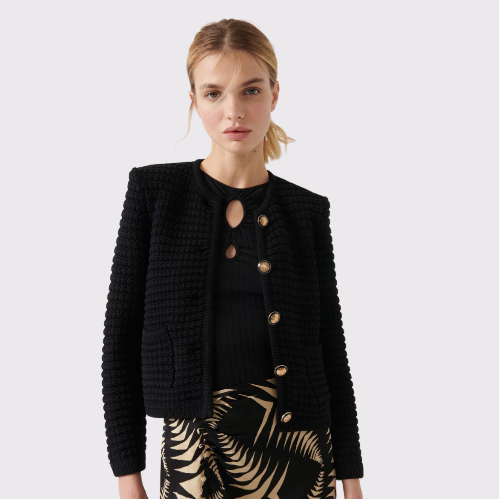 Ba sh Gaspard Cardigan in Black Carriage Trade Shop in the