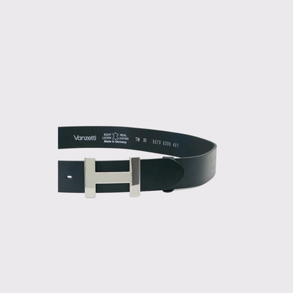 Vanzetti H Silver Buckle Belt in Marine