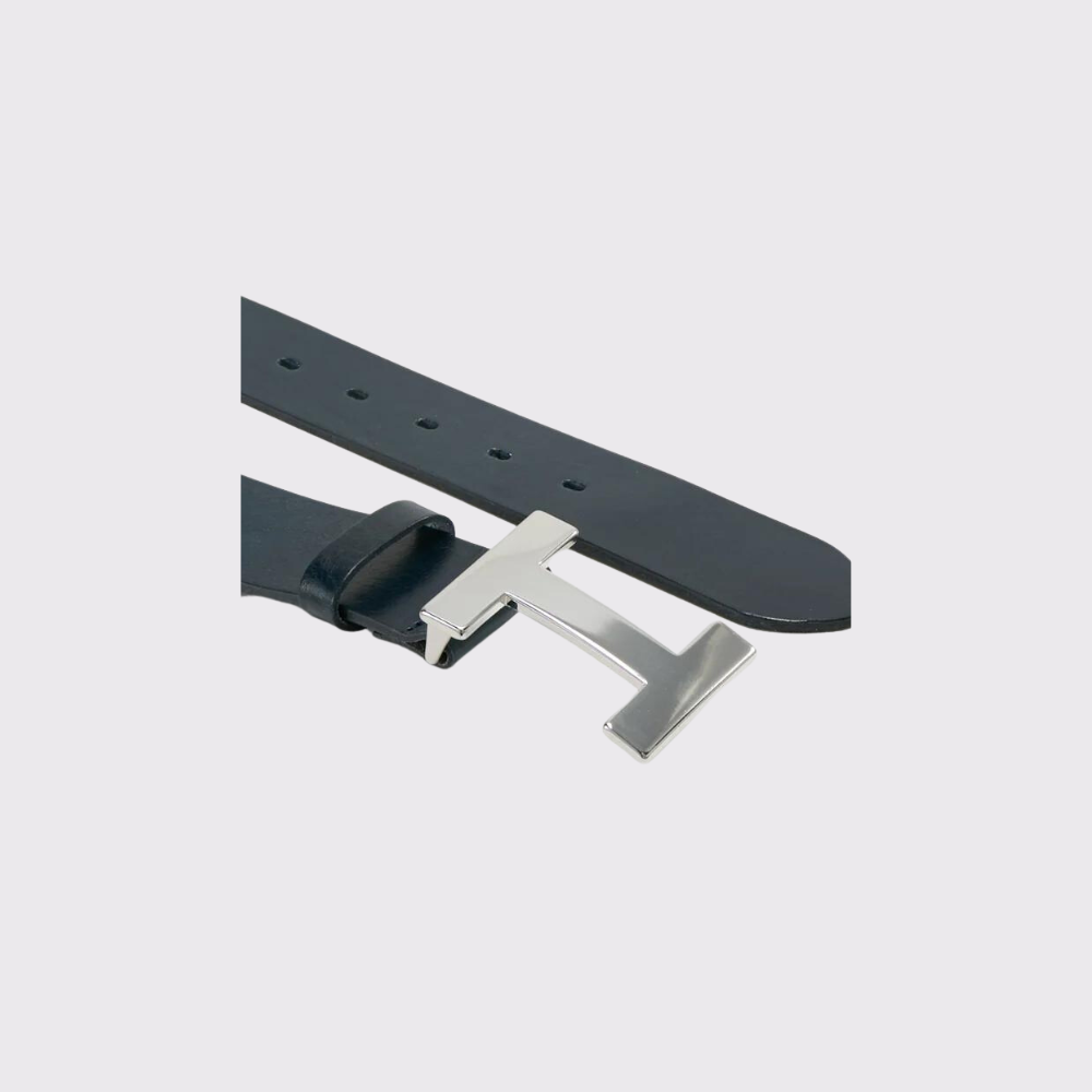 Vanzetti H Silver Buckle Belt in Marine