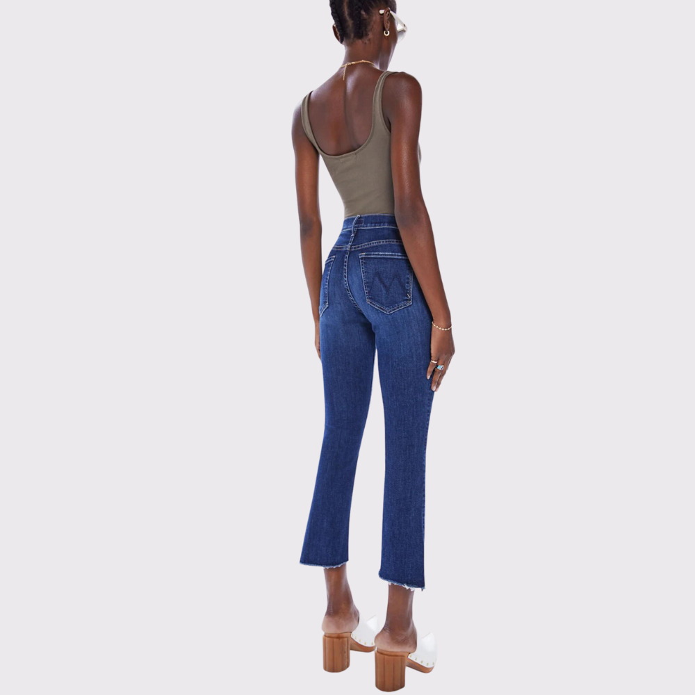 Mother The Insider Crop Step Fray In Teaming Up Denim @ Carriage