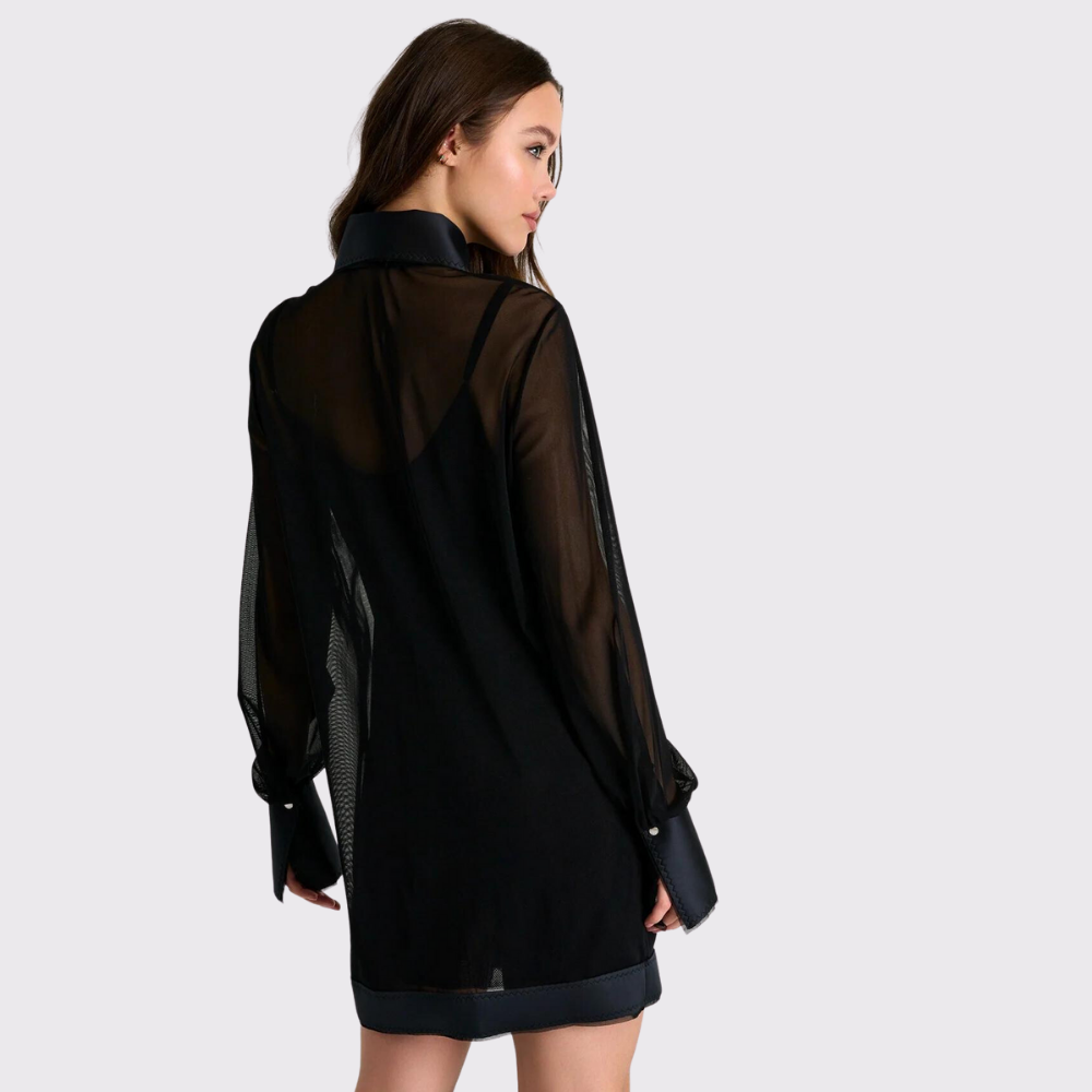 Shan Chic Mesh Shirt Dress