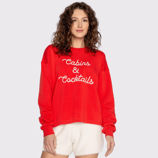 PJ Salvage Cabins and Cocktails Long Sleeve Top