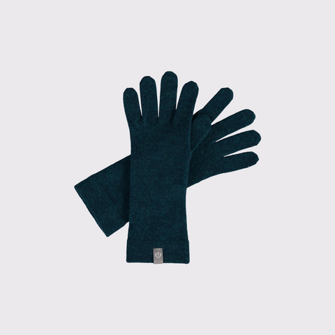 Fraas Signature Jersey Knit Cashmere Gloves in Blue