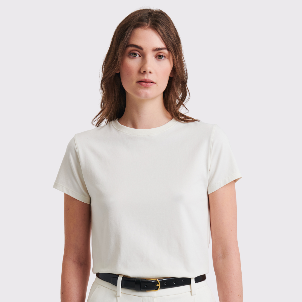 Patrick Assaraf Short Sleeve Iconic Fitted Crew