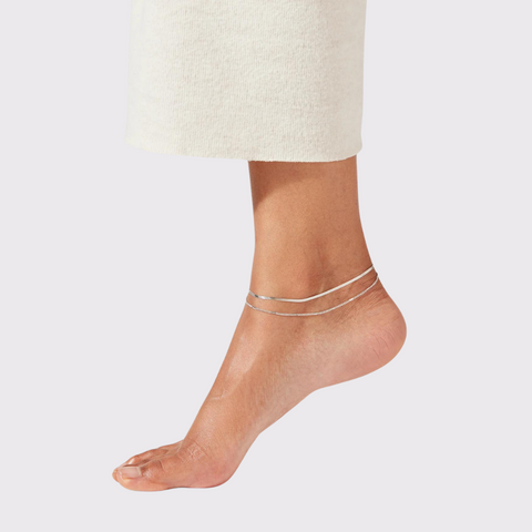 Jenny Bird Surfside Anklet in Silver