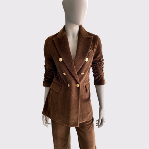 Circolo Brown Velour Blazer