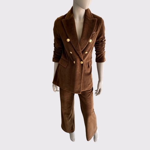 Circolo Brown Velour Blazer