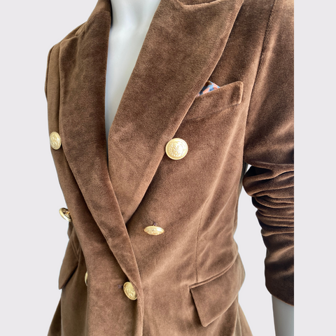 Circolo Brown Velour Blazer