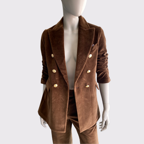 Circolo Brown Velour Blazer