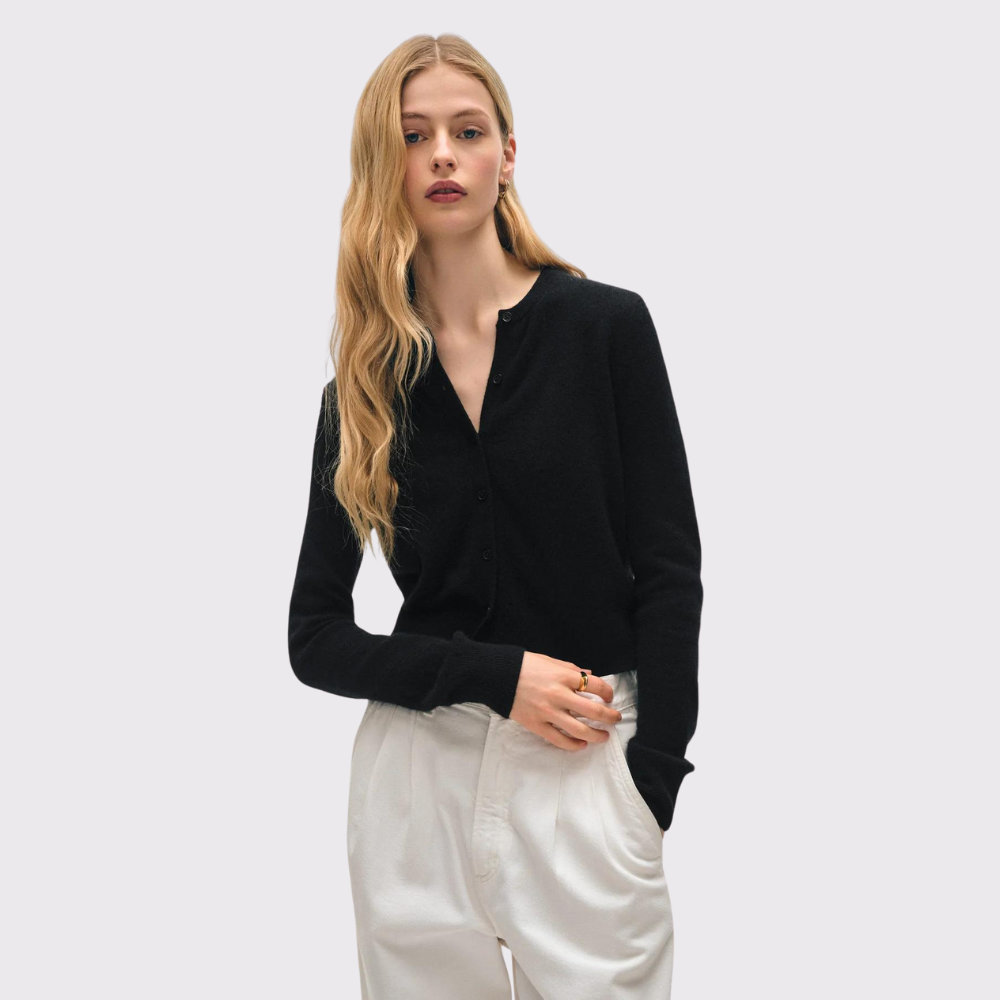 White + Warren Essential Cashmere Crewneck Cardigan
