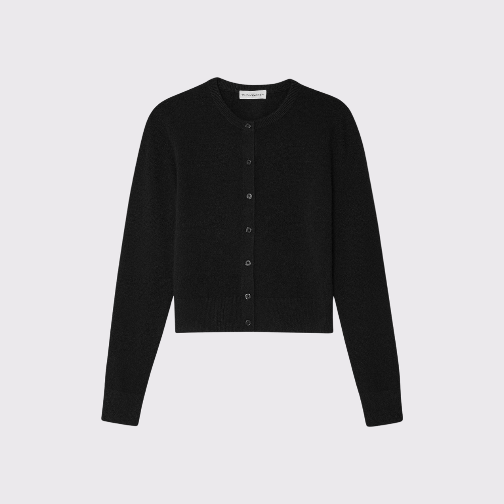 White + Warren Essential Cashmere Crewneck Cardigan