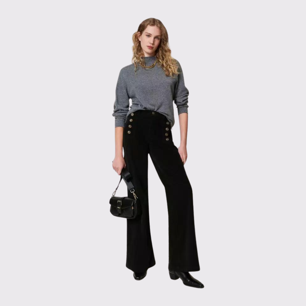 Twinset Velvet Trousers with Buttons