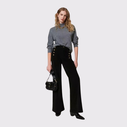 Twinset Velvet Trousers with Buttons