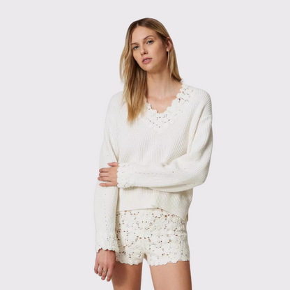 Twinset Wool Blend Jumper with Embroidery