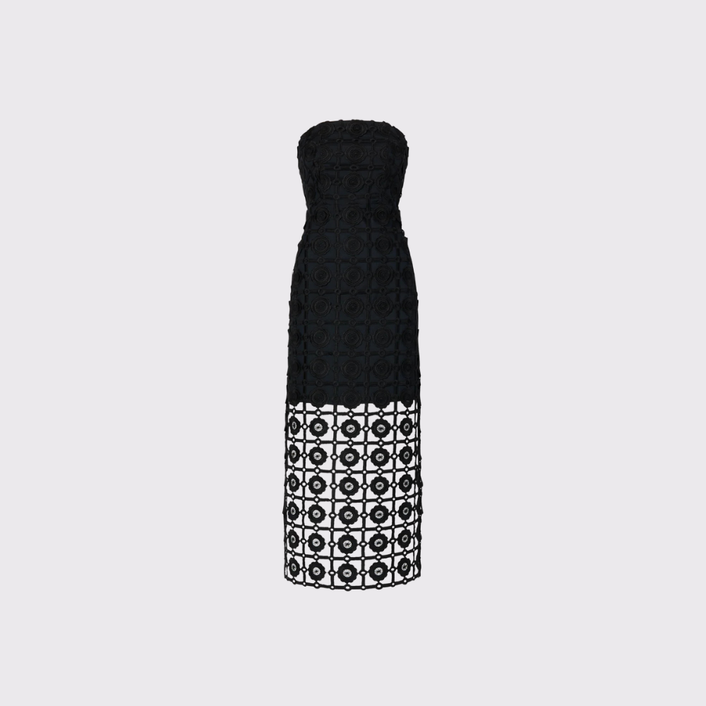 Milly Kait Tile Lace Dress in Black