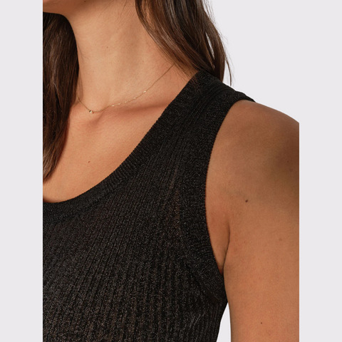 Mos Mosh Relena Imanja Knit Tank Top in Black