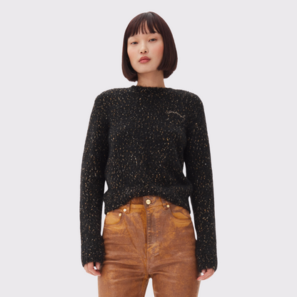 GANNI Alpaca Cotton Mix O-Neck Sweater