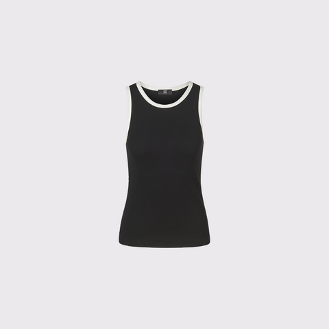 Riani Black Ribbed Tank Top