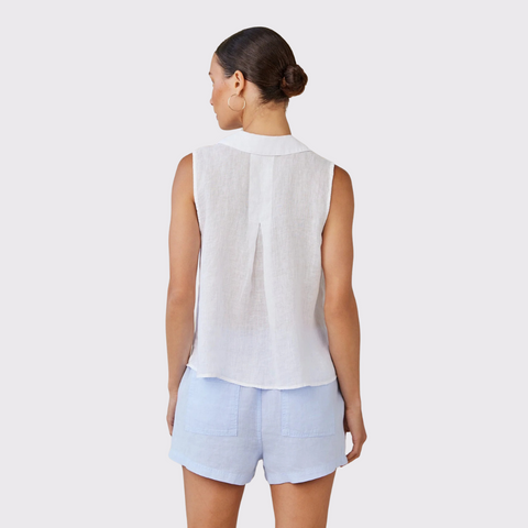 Bella Dahl Sleeveless Notch Collar Button Down