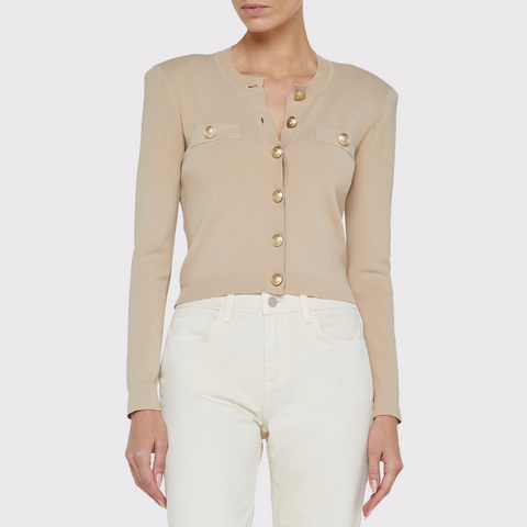 L'Agence Toulouse Crop Crew Neck Cardi