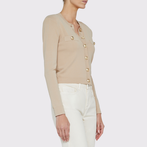 L'Agence Toulouse Crop Crew Neck Cardi