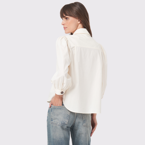 Repeat Pouf Sleeve Crop Button Down