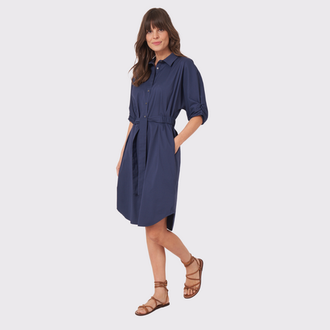 Repeat Navy Shirt Dress