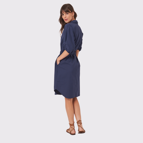 Repeat Navy Shirt Dress