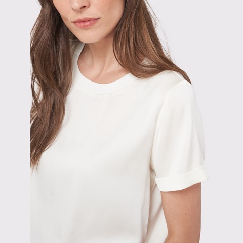 Repeat Silk T-shirt with Rolled up Sleeves