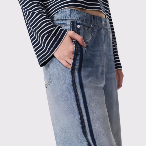 Rag & Bone Miramar Wide Leg Track Style Denim