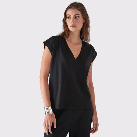 Patrick Assaraf Iconic V-Neck Dolman Tee