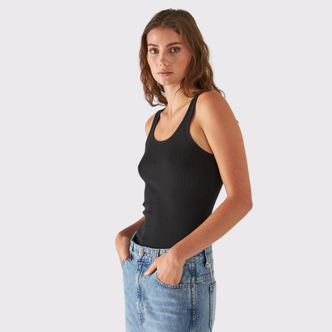 Patrick Assaraf Scoop Neck Rib Tank