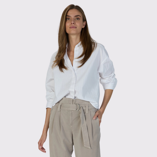 Marc Aurel Cotton Shirt with Lurex Stripes