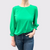 Repeat Cotton Stretch T-Shirt With 3/4 Sleeves With Elastic Cuff And Ruffle
