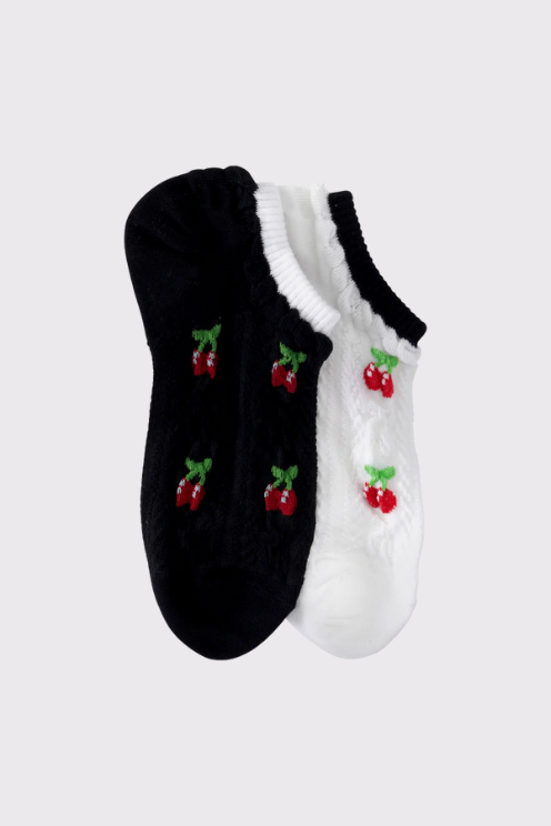 No Show Cherry Sock Set