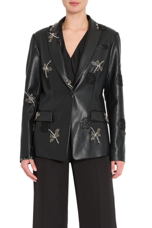 AVERY BEADED LEATHER JACKET