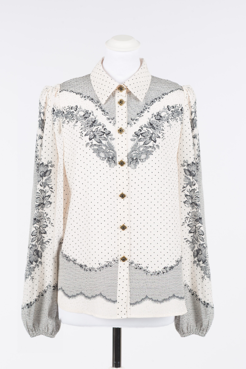 Toile Floral Print Blouse