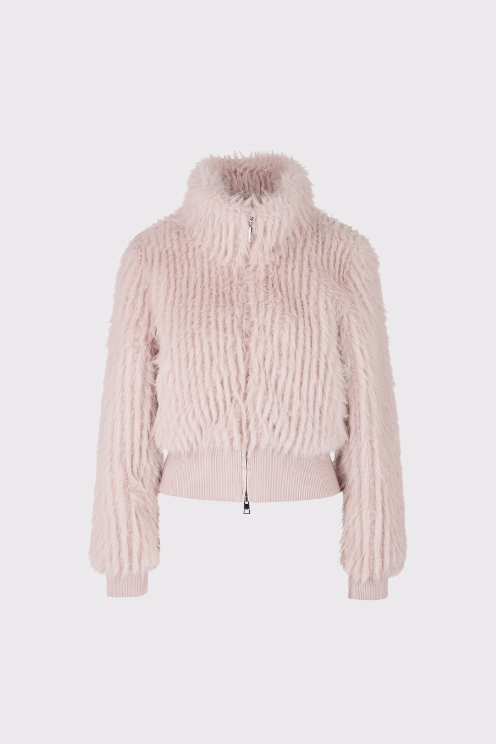 Blush Faux Fur Zip-Up Jacket