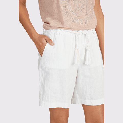 Marc Aurel White Linen Shorts - Carriage Trade Shop