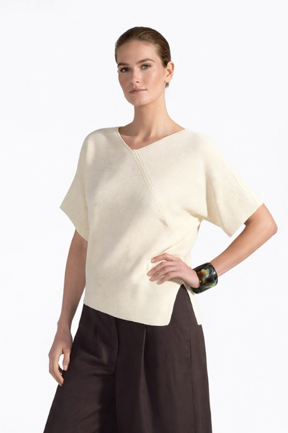 Textured Wrap-Effect Top