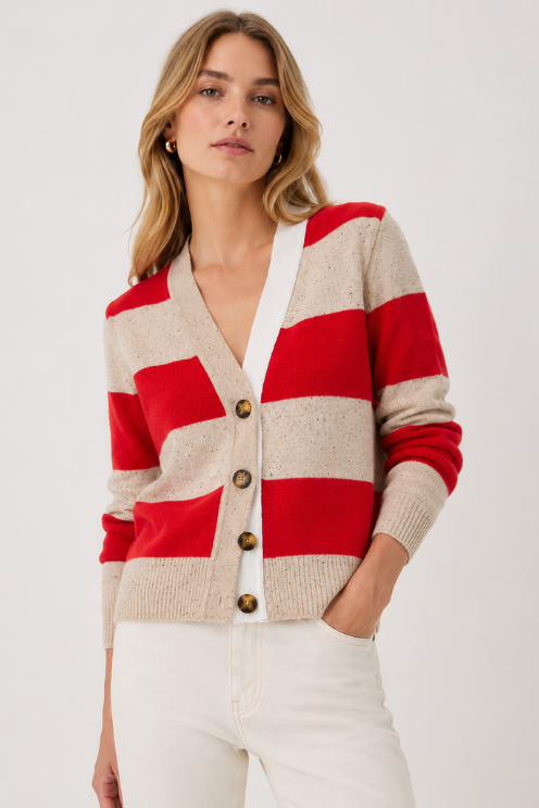 4-Ply Rugby Cardigan