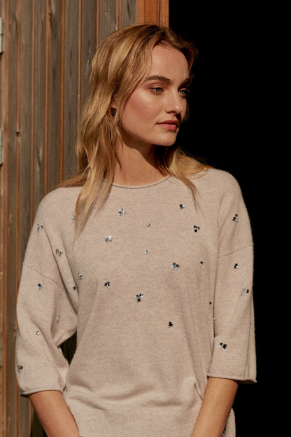 Knitted Pullover in Snow