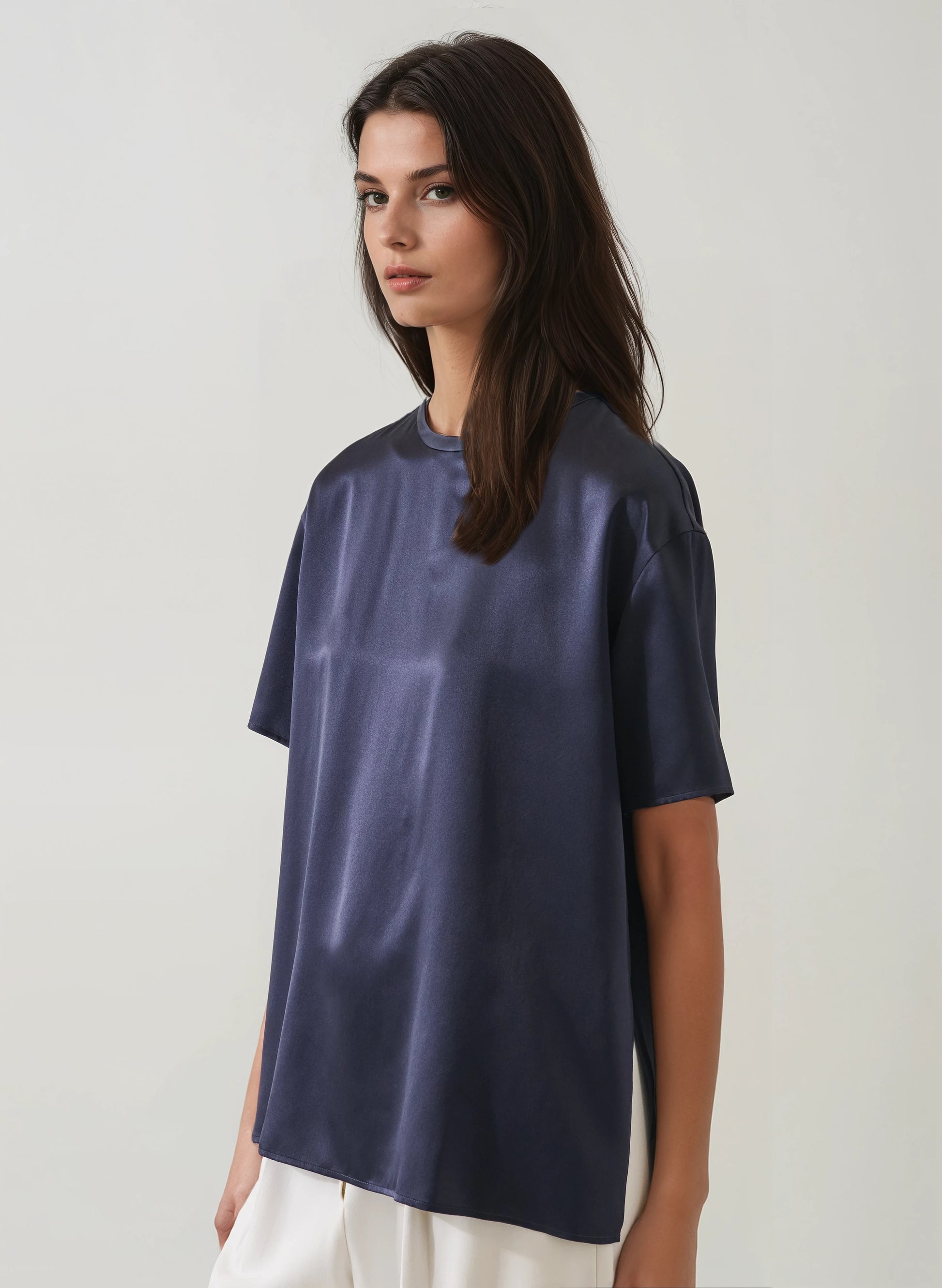 SS SILK SATIN OVERSIZED TEE