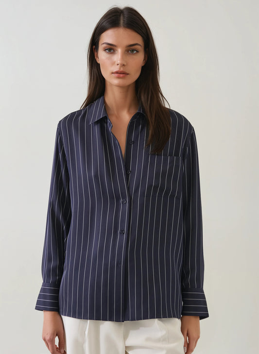 NAVY PINSTRIPE