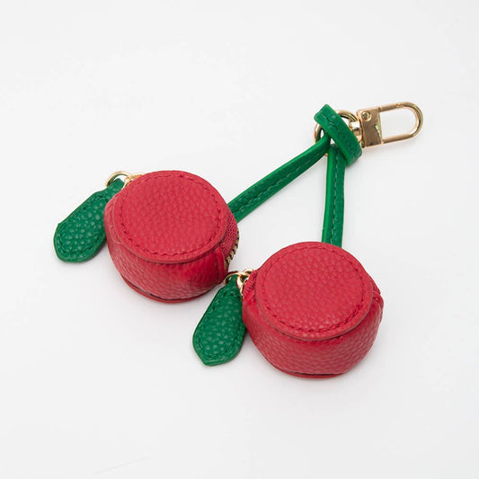 Faux Leather Cherry Bag Charm