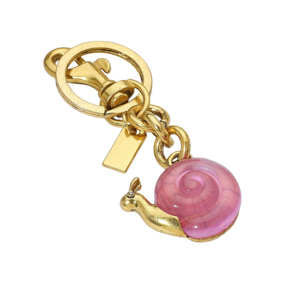 Pink Snail Bag Charm