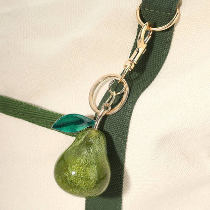 Glittered Pear  Bag Charm