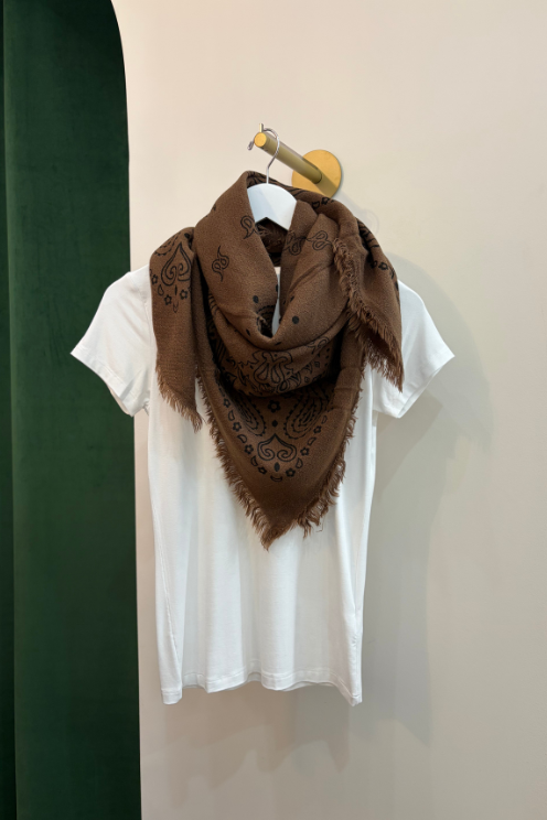 Paisley Wool Scarf Cafe